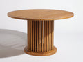 Tavolo da giardino - Legno - 130x130x76 cm - Marrone miele - Stile scultoreo aperto