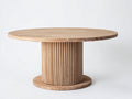Tavolo da giardino - Legno - 128x128x76 cm - Naturale - Stile minimalista scanalato