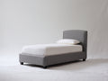 Letto singolo - Tessuto - 211x102x99 cm - Grigio medio - Stile moderno