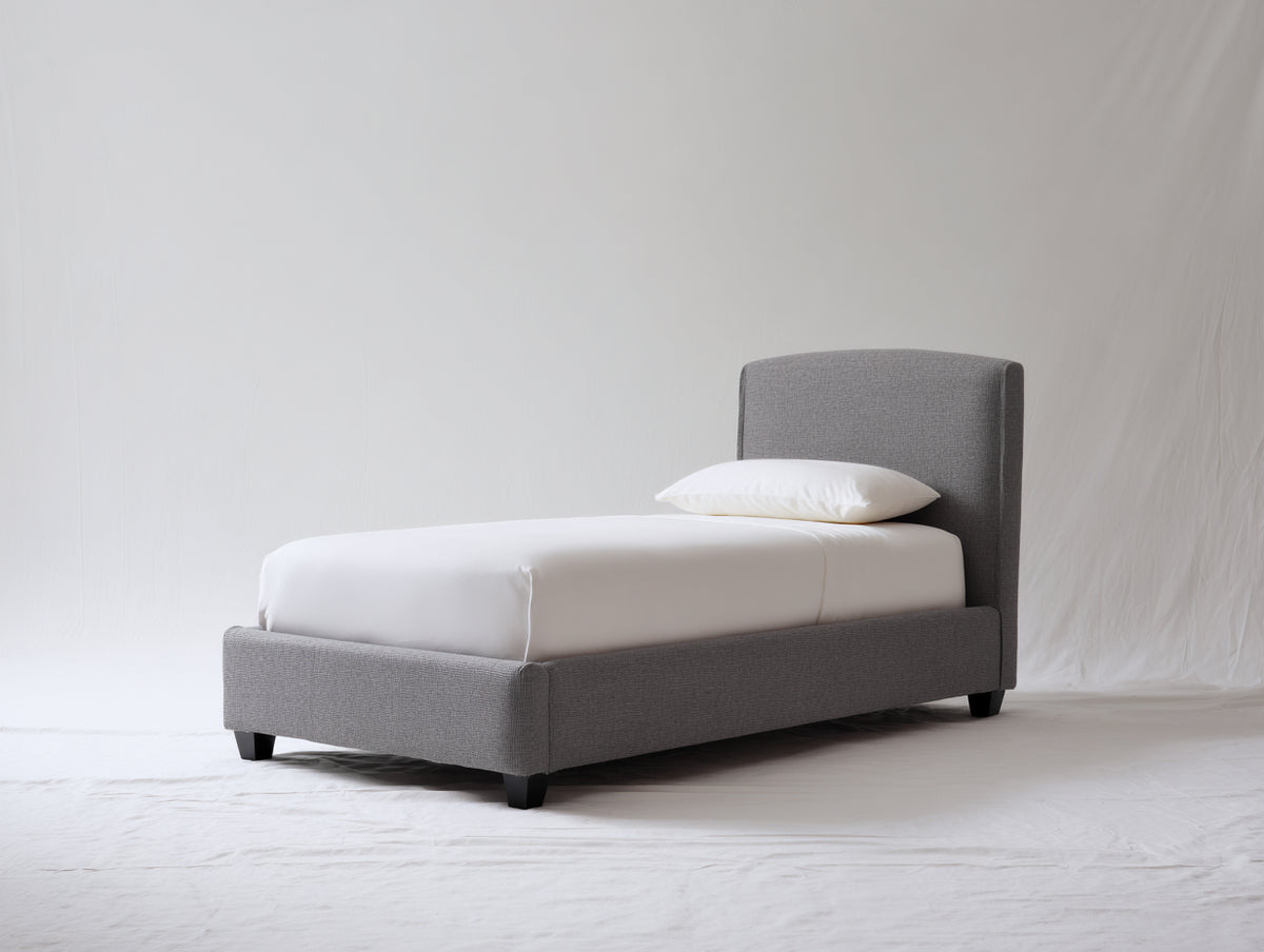 Letto singolo - Tessuto - 211x102x99 cm - Grigio medio - Stile moderno