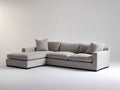 Divano angolare - Tessuto - 285x185x82 cm - Grigio chiaro - Stile moderno