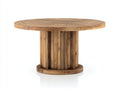 Tavolo da giardino - Legno - 115x115x75 cm - Marrone rustico - Stile rustico con piedistallo