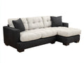 Divano angolare - Tessuto - 240 x 155 x 90 cm - Panna-Antracite - Moderno