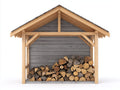 Portalegna - Legno - 214x88x206 cm - Naturale-Grigio - Stile alpino