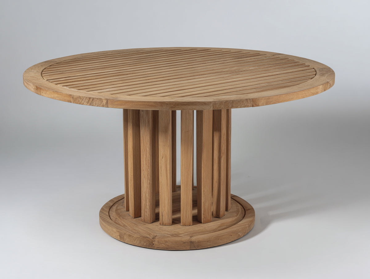 Tavolo da giardino - Legno - 132x132x75 cm - Naturale chiaro - Stile contemporaneo aperto