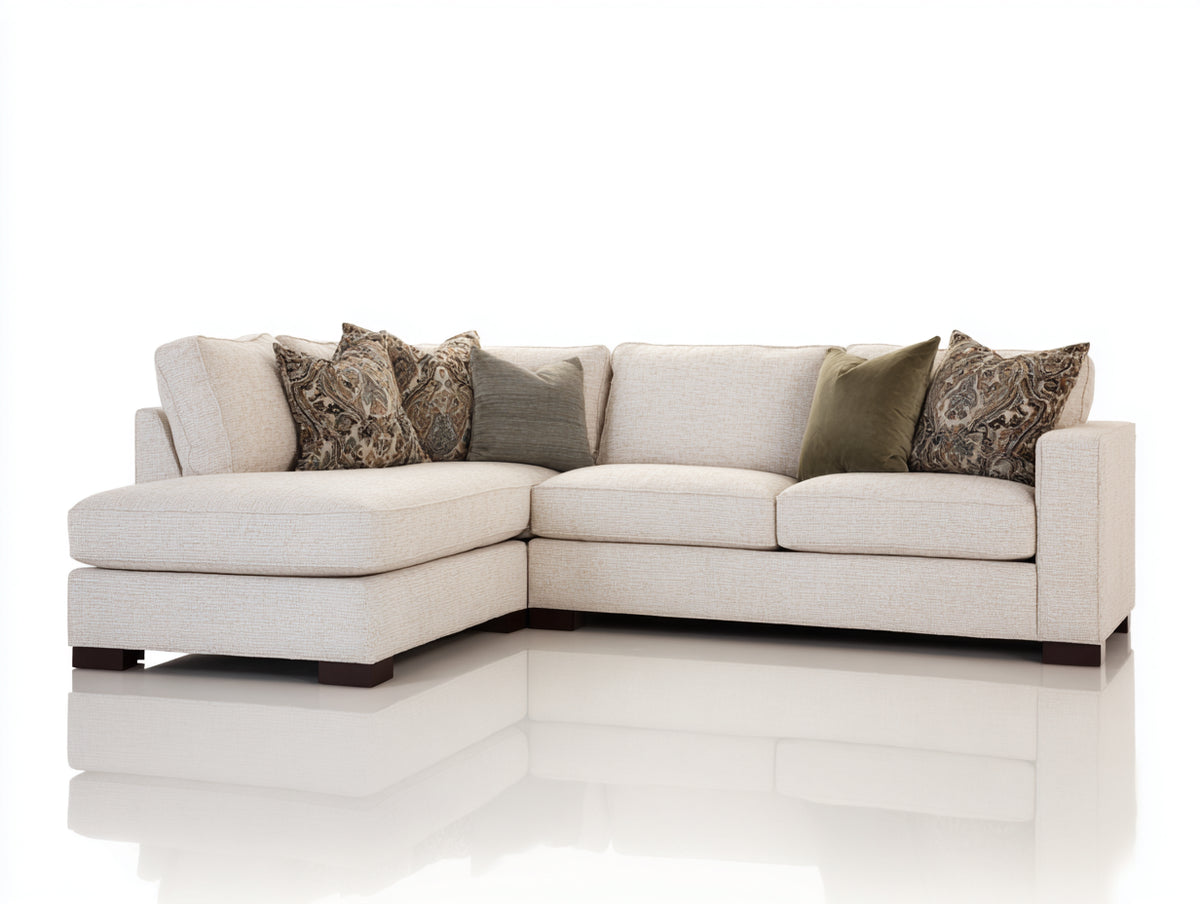 Divano angolare-Tessuto-276x170x86 cm-Crema-Stile contemporaneo