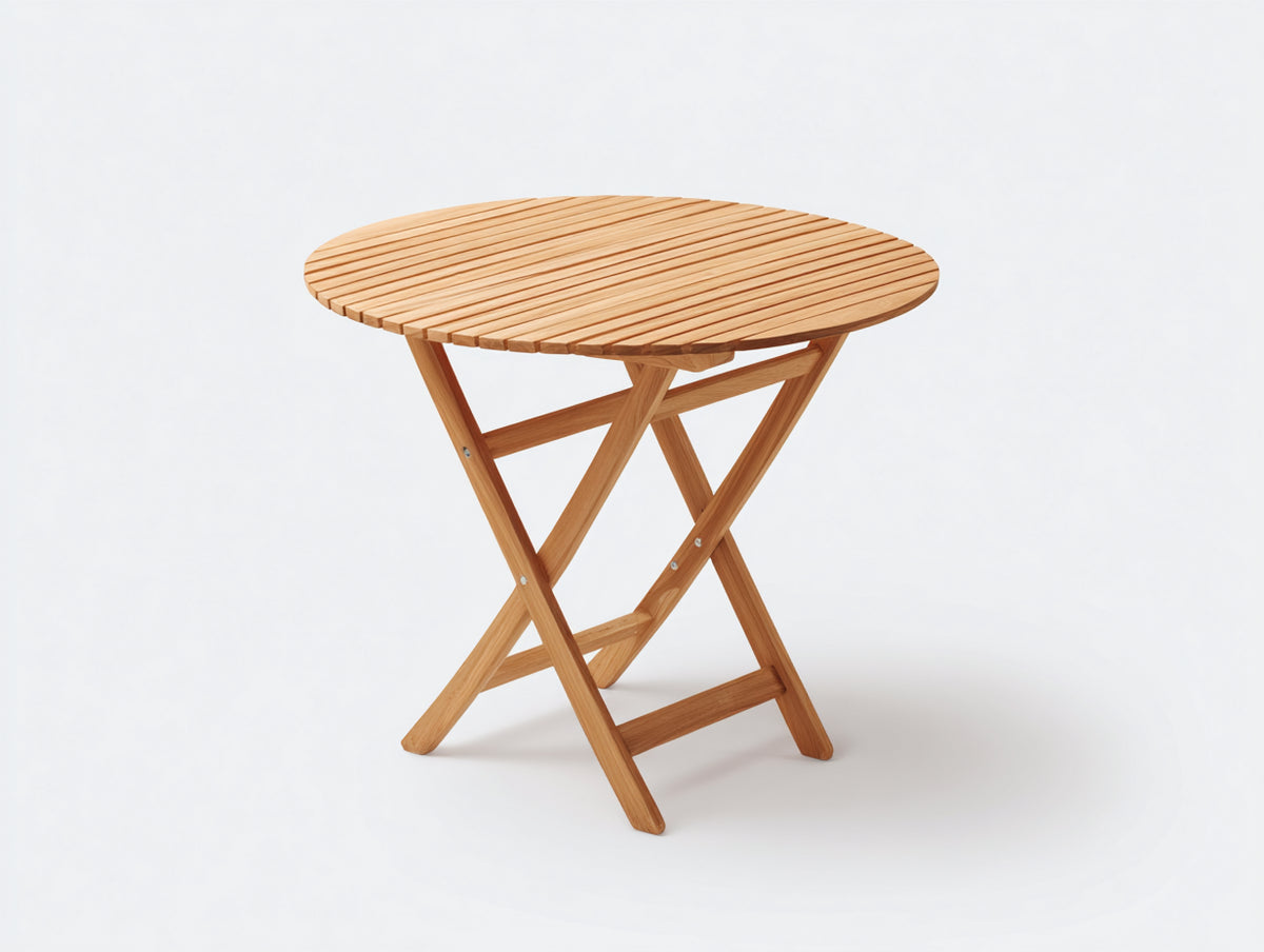 Tavolo da giardino - Legno - 90x90x74 cm - Naturale - Stile pieghevole salvaspazio