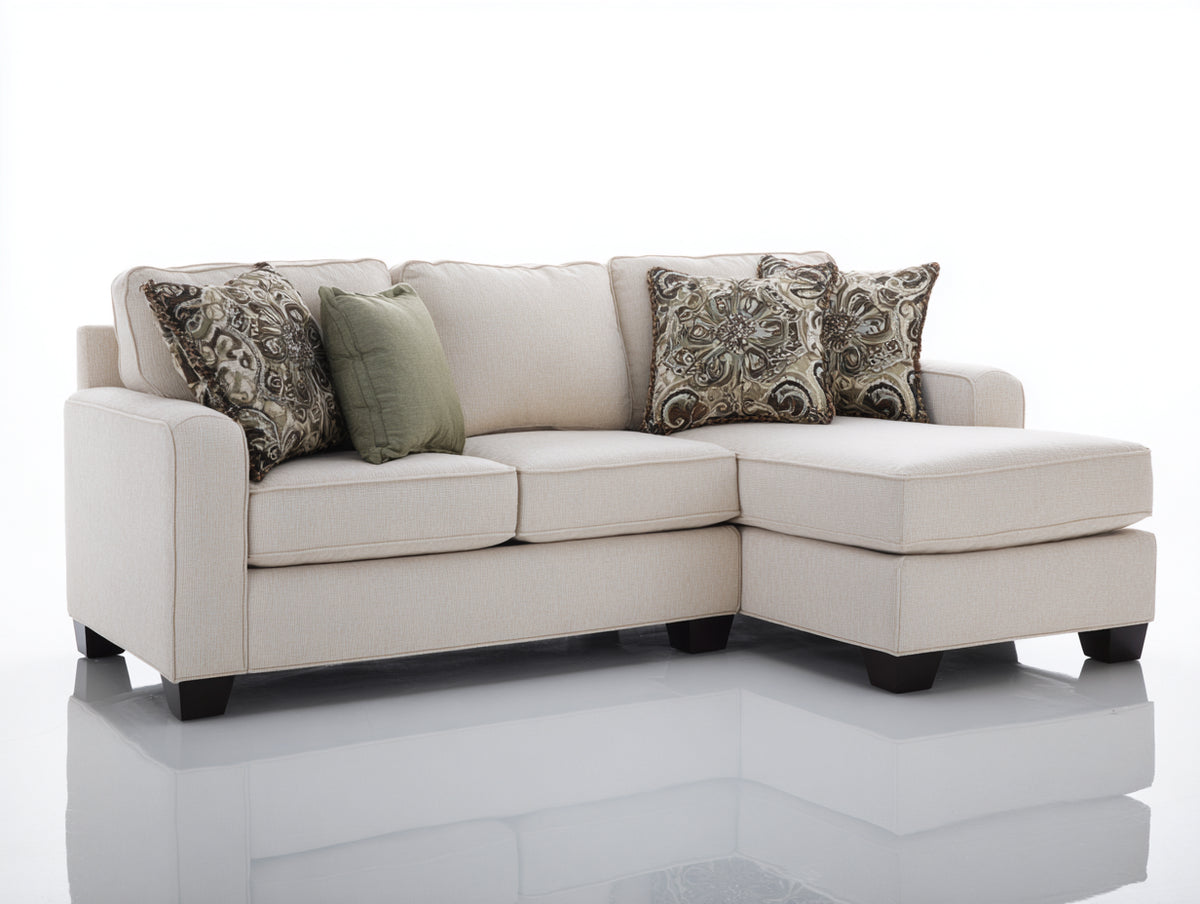 Divano angolare-Tessuto-248x158x87 cm-Crema-Stile moderno