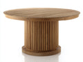 Tavolo da giardino - Legno - 145x145x76 cm - Marrone naturale - Stile monumentale scanalato