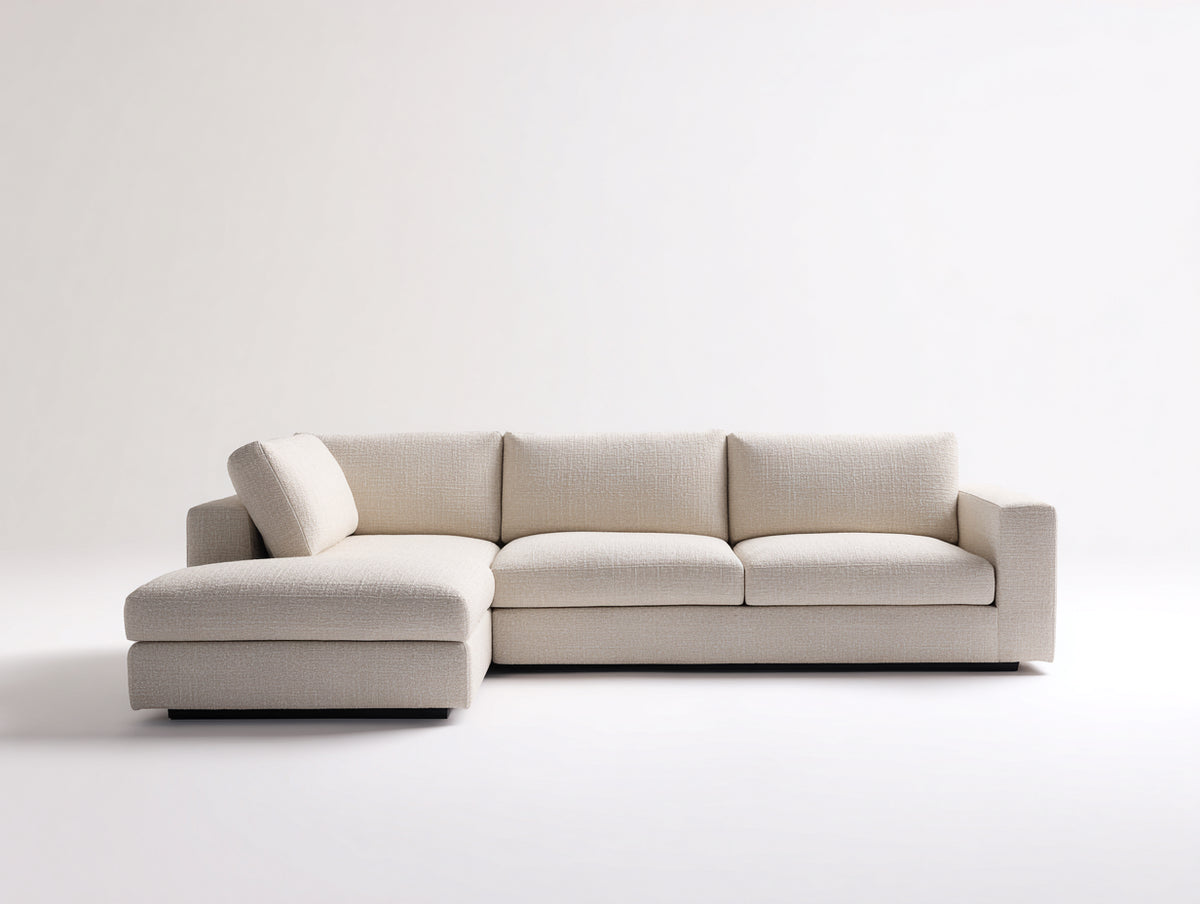Divano angolare - Tessuto - 280x180x82 cm - Beige chiaro - Stile contemporaneo