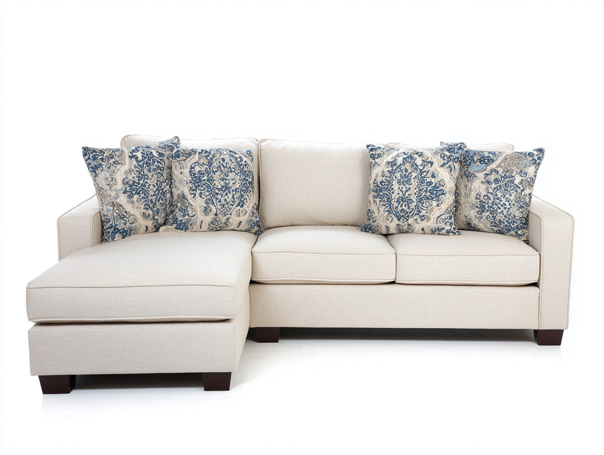Divano angolare - Tessuto - 276x174x87 cm - Beige chiaro - Stile contemporaneo