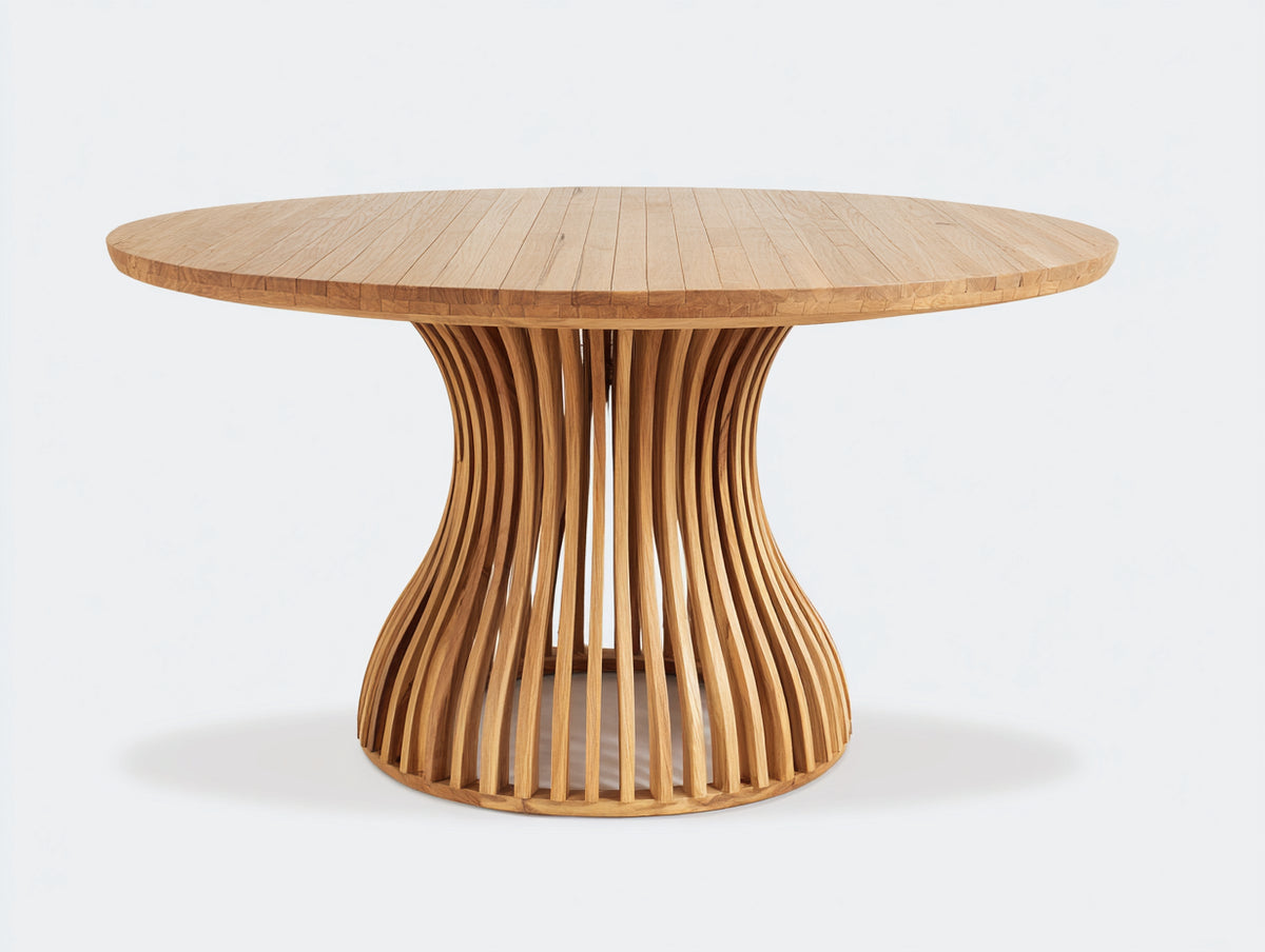 Tavolo da giardino - Legno - 130x130x76 cm - Naturale - Stile contemporaneo