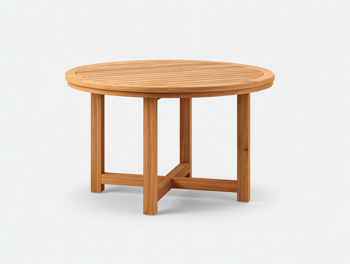 Tavolo da giardino - Legno - 110x110x75 cm - Naturale miele - Stile classico con telaio incrociato
