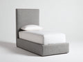 Letto singolo - Tessuto - 211x101x128 cm - Grigio chiaro - Stile minimalista