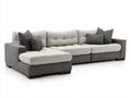 Divano angolare-Tessuto-312x185x87 cm-Grigio antracite-Beige chiaro-Stile contemporaneo